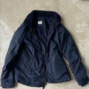 Crewcuts size 14 Navy Zip and Button-Up Jacket with fleece lining